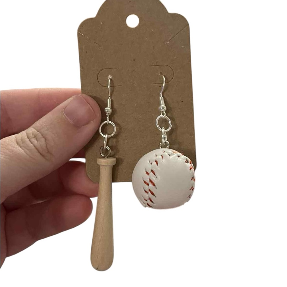 Baseball Bat and Ball Earrings